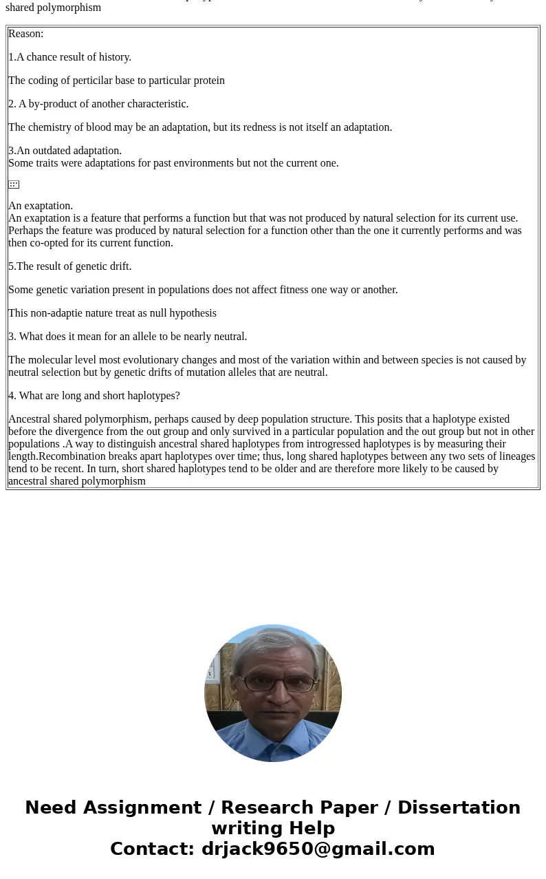 1. Why might random effects have more of an impact on small sample sizes than large sample sizes? 2. What are some reasons that a trait might bein its current c