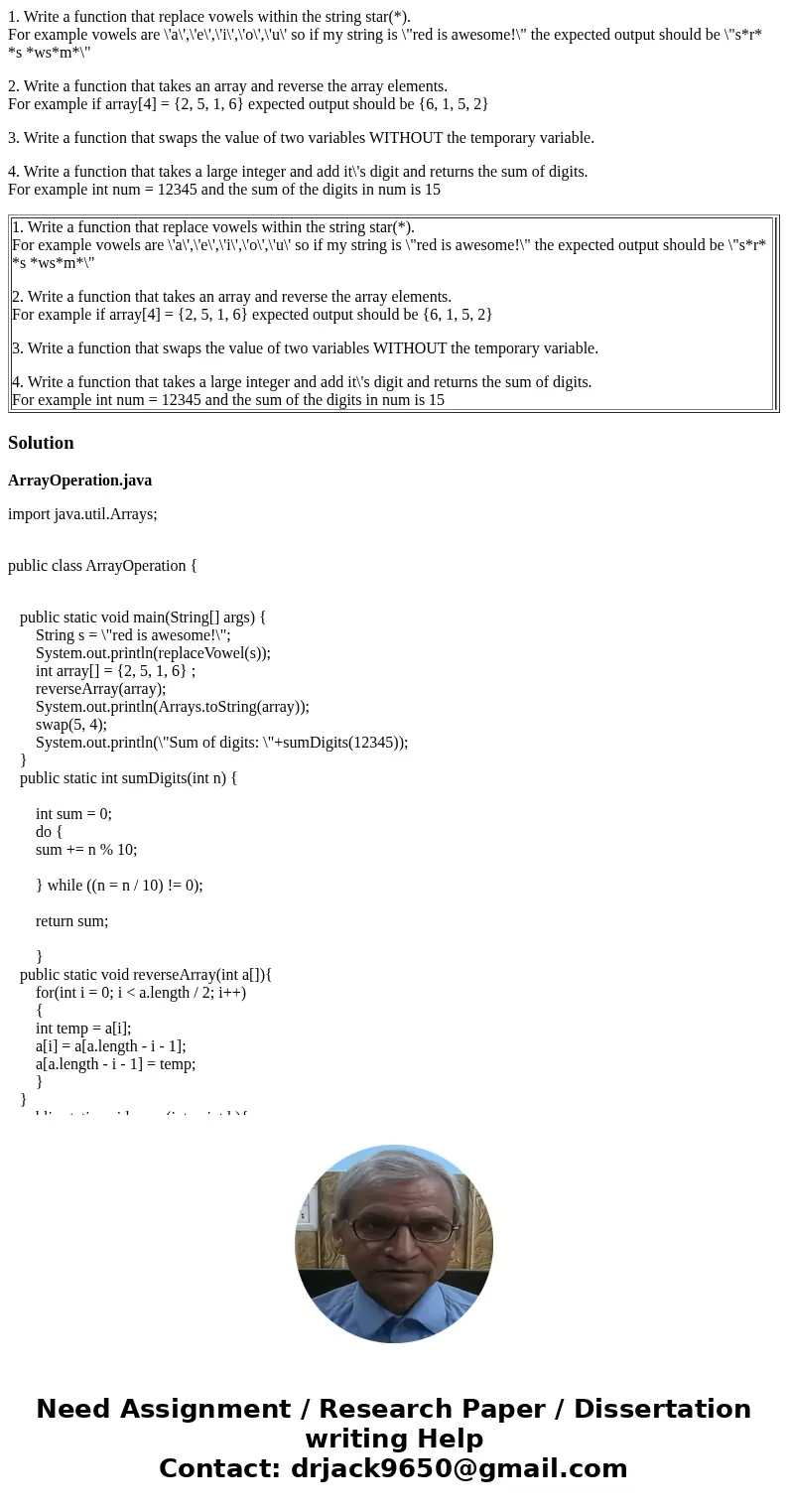 1. Write a function that replace vowels within the string star(*). For example vowels are \'a\',\'e\',\'i\',\'o\',\'u\' so if my string is \ 1. Write a function that replace vowels within the string star(*). For example vowels are \'a\',\'e\',\'i\',\'o\',\'u\' so if my string is \