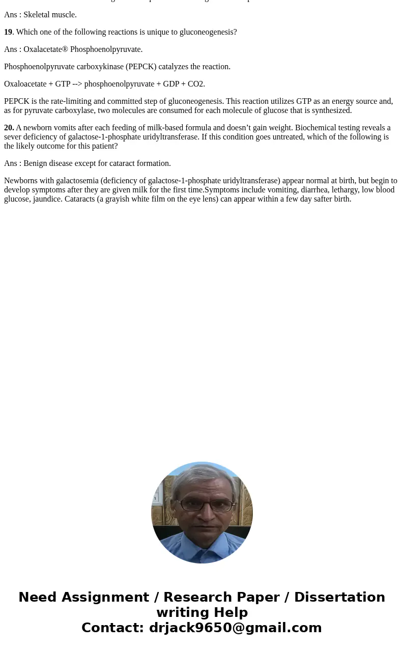 16. Muscle glycogen cannot contribute directly to blood glucose levels because: A. Muscle glycogen cannot be converted to glucose-6-phosphate B. Muscle lacks gl 16. Muscle glycogen cannot contribute directly to blood glucose levels because: A. Muscle glycogen cannot be converted to glucose-6-phosphate B. Muscle lacks gl