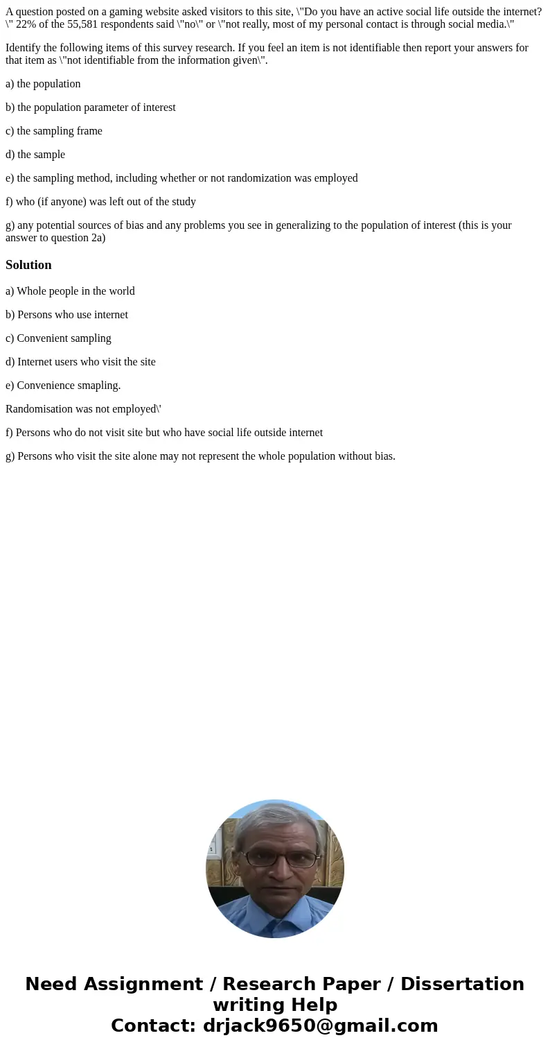 A question posted on a gaming website asked visitors to this site, \ A question posted on a gaming website asked visitors to this site, \