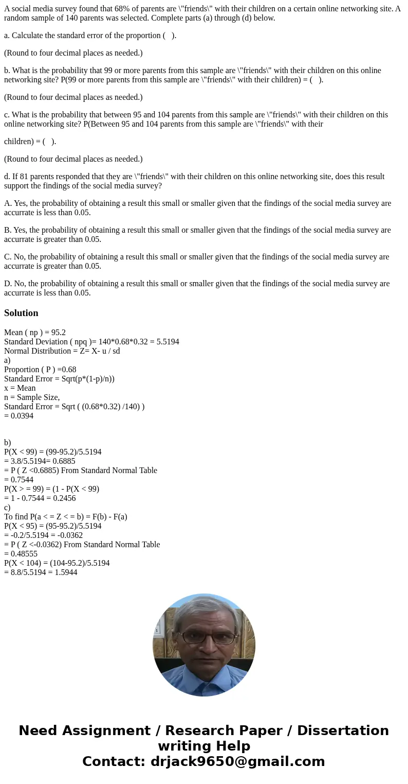 A social media survey found that 68% of parents are \