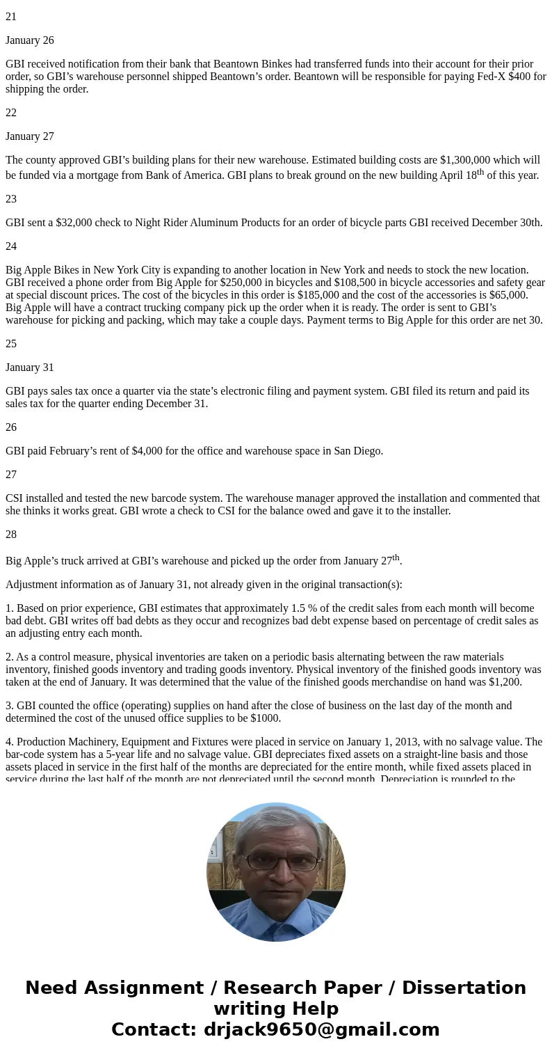 Account Balances as of December 31st Debit Balance Credit Balance 100000 Bank Account $300,318 110100 Accounts Receivable (Direct Posting Account) 94,670 110150