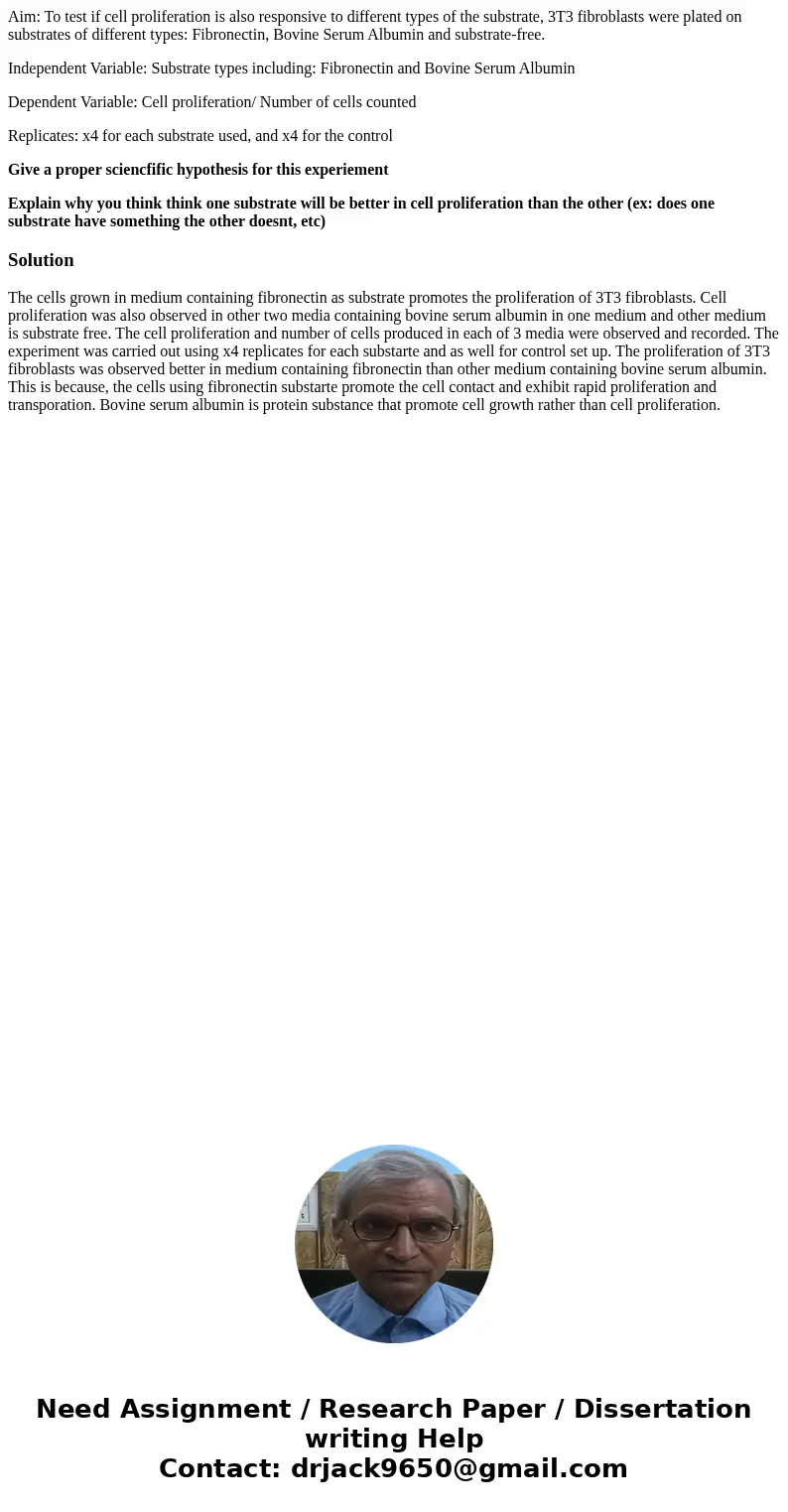 Aim: To test if cell proliferation is also responsive to different types of the substrate, 3T3 fibroblasts were plated on substrates of different types: Fibrone Aim: To test if cell proliferation is also responsive to different types of the substrate, 3T3 fibroblasts were plated on substrates of different types: Fibrone