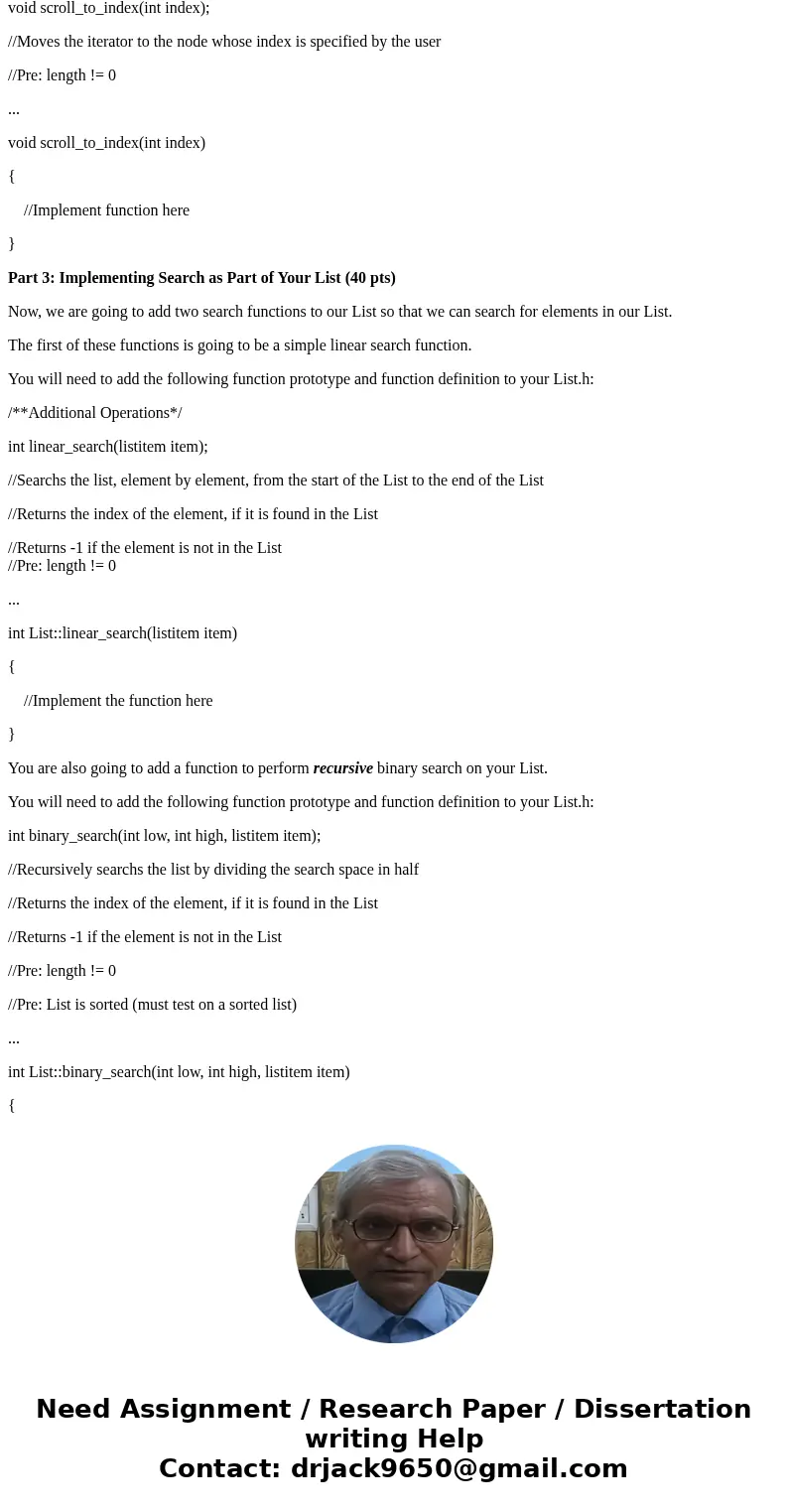 C++ problem Part 1: Recursive Print (40 pts) Please write the recursive List reverse print function, whose iterative version we wrote in class. Below are the fu C++ problem Part 1: Recursive Print (40 pts) Please write the recursive List reverse print function, whose iterative version we wrote in class. Below are the fu