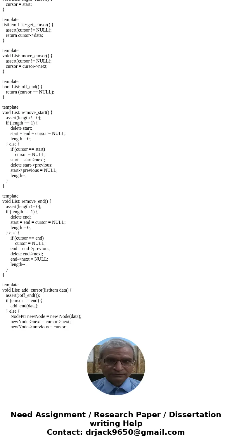 C++ problem Part 1: Recursive Print (40 pts) Please write the recursive List reverse print function, whose iterative version we wrote in class. Below are the fu C++ problem Part 1: Recursive Print (40 pts) Please write the recursive List reverse print function, whose iterative version we wrote in class. Below are the fu