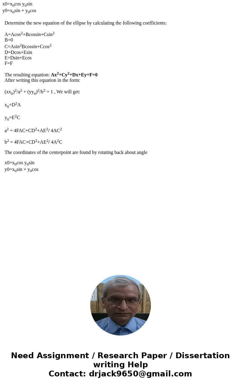 Consider 6x^2 + 4xy + 3y^2 - (4square root 5)x + (8square root 5)y + 1 = 0 Find the following: a) conic type b) rotation angle c) new x\'y\' equation in standar