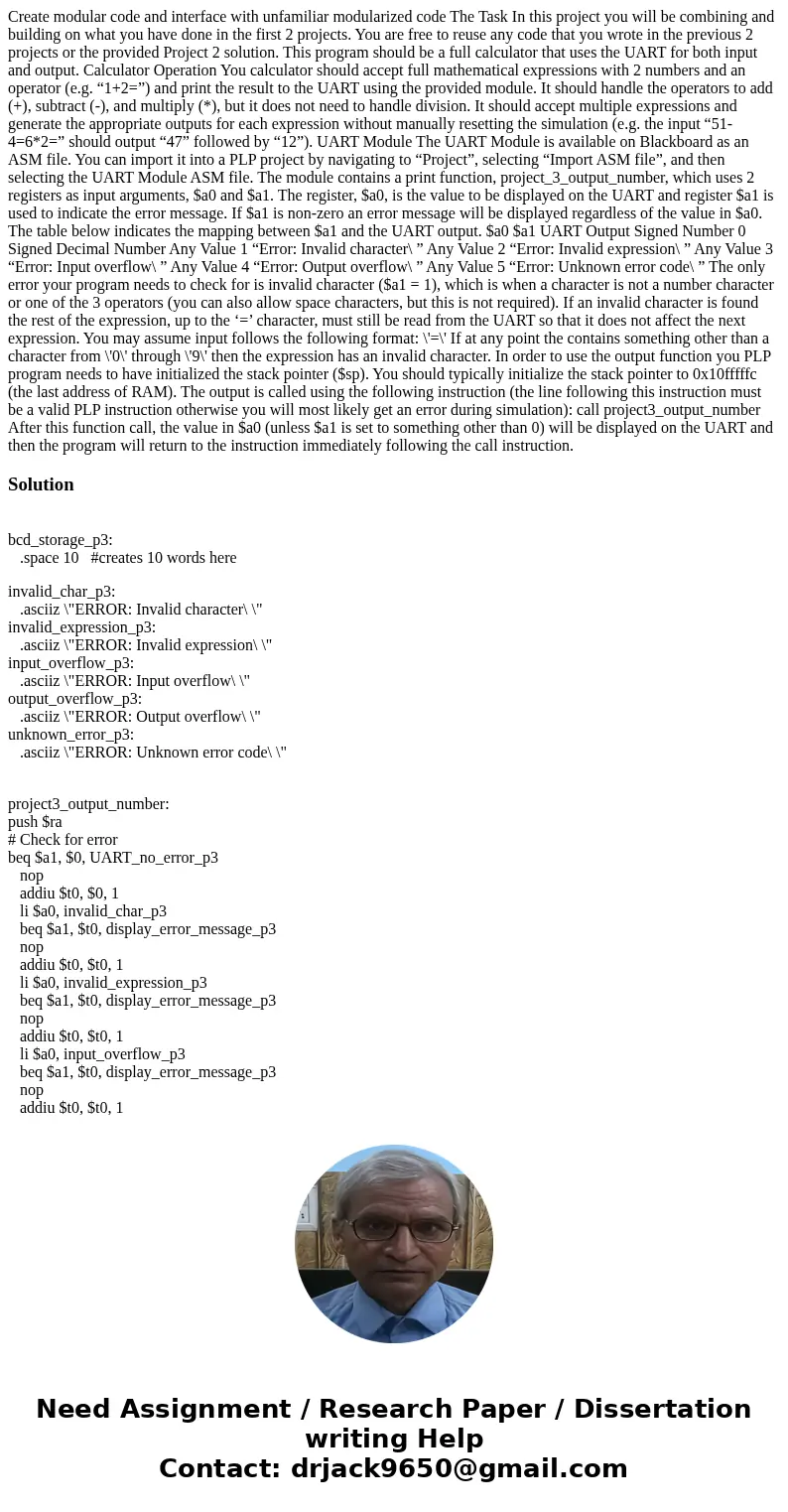Create modular code and interface with unfamiliar modularized code The Task In this project you will be combining and building on what you have done in the firs Create modular code and interface with unfamiliar modularized code The Task In this project you will be combining and building on what you have done in the firs