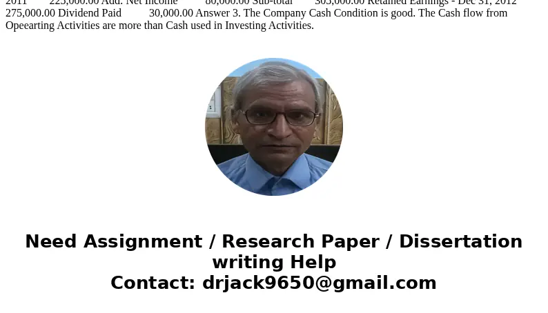 Create the statement of cash-flow with indirect method Interpret the result of the statement of cash flow with percentage Instruction: [1] Please use the balanc