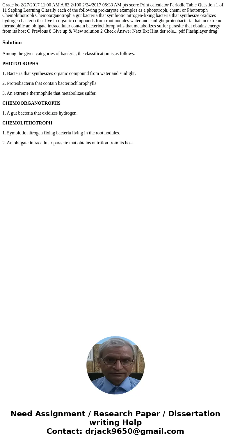 Grade bo 2/27/2017 11:00 AM A 63.2/100 2/24/2017 05:33 AM pts score Print calculator Periodic Table Question 1 of 11 Sapling Learning Classily each of the foll  Grade bo 2/27/2017 11:00 AM A 63.2/100 2/24/2017 05:33 AM pts score Print calculator Periodic Table Question 1 of 11 Sapling Learning Classily each of the foll