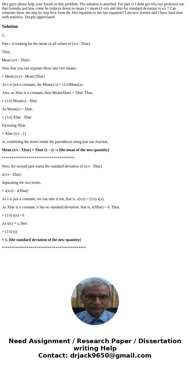 Hey guys please help your friend on this problem. The solution is attached. For part c) I dont get why my professor use that formula and how come he reduces dow Hey guys please help your friend on this problem. The solution is attached. For part c) I dont get why my professor use that formula and how come he reduces dow
