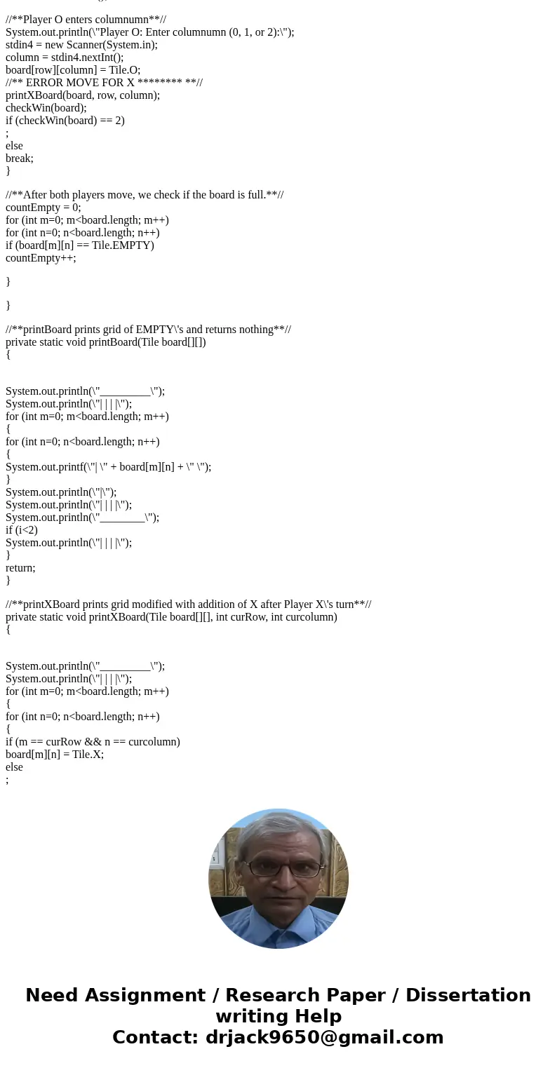 I am doing in eclipse can you send me the code Thank You Finish reading Deitel, Chepter 8 Create a class TicTac Toe that will enable class contans a pivate 3-b  I am doing in eclipse can you send me the code Thank You Finish reading Deitel, Chepter 8 Create a class TicTac Toe that will enable class contans a pivate 3-b