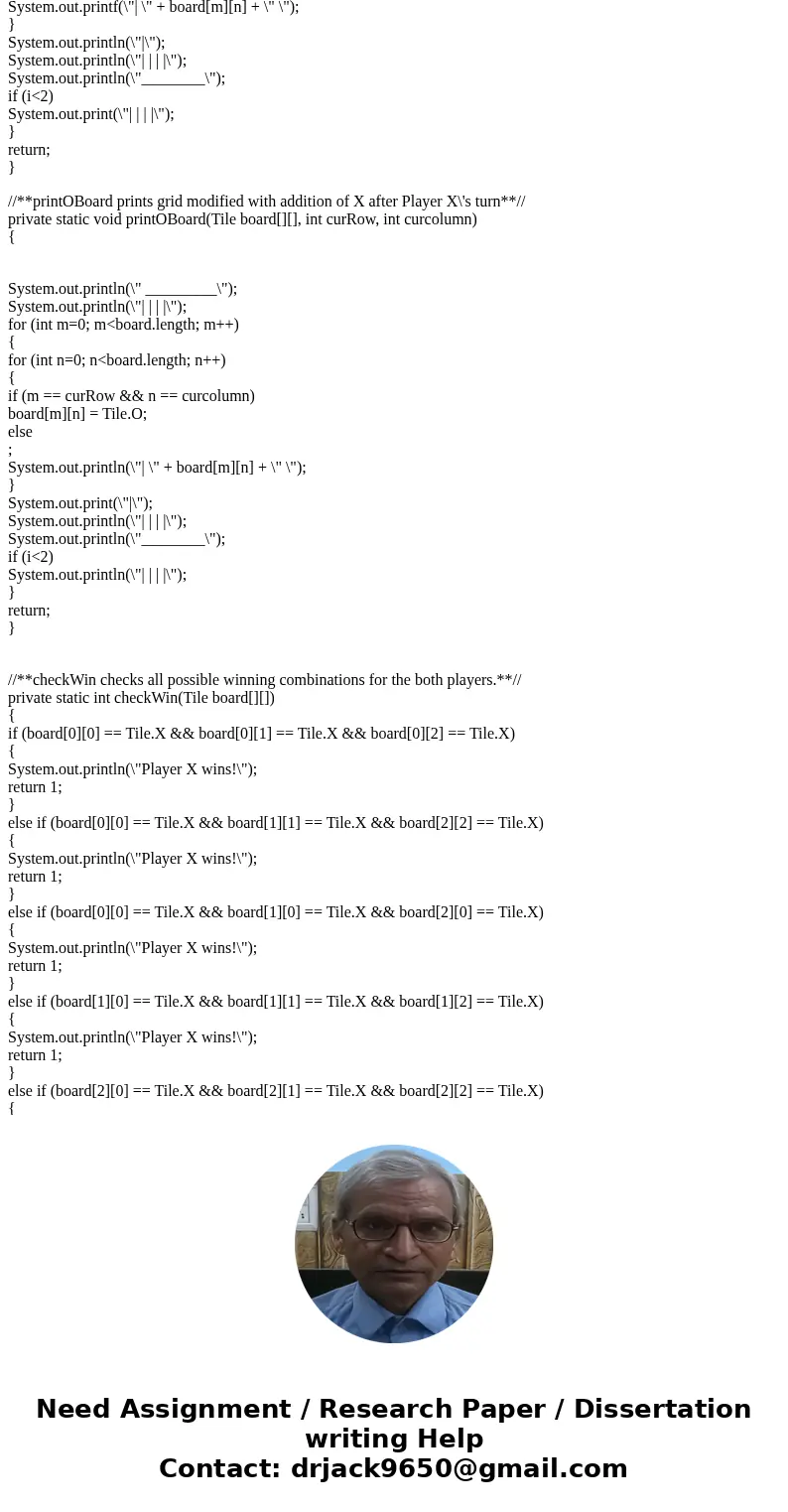 I am doing in eclipse can you send me the code Thank You Finish reading Deitel, Chepter 8 Create a class TicTac Toe that will enable class contans a pivate 3-b  I am doing in eclipse can you send me the code Thank You Finish reading Deitel, Chepter 8 Create a class TicTac Toe that will enable class contans a pivate 3-b