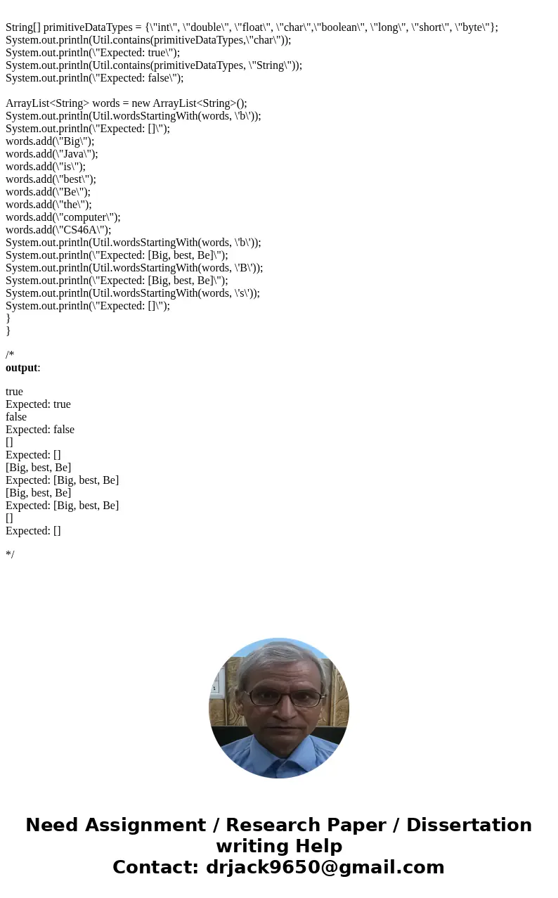 In this problem you will write several static methods to work with arrays and ArrayLists. Remember that a static method does not work on the instance variables  In this problem you will write several static methods to work with arrays and ArrayLists. Remember that a static method does not work on the instance variables