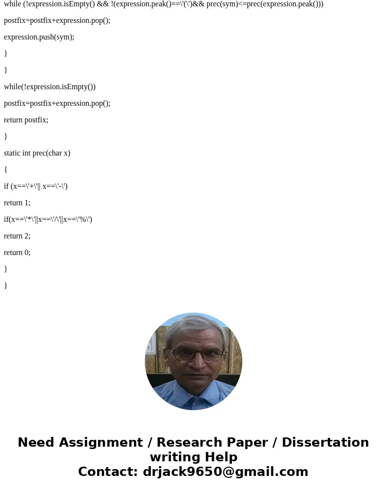 Java Assignment Convert infix to postfix.SolutionTo convert infix expressions to postfix, we can use the stack data structure. The stack is used to store the op Java Assignment Convert infix to postfix.SolutionTo convert infix expressions to postfix, we can use the stack data structure. The stack is used to store the op