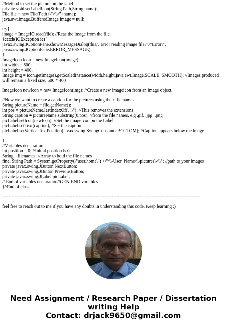 Java Program: Photo Viewer 1. Write an app called viewer that will have a Label at the top saying \ Java Program: Photo Viewer 1. Write an app called viewer that will have a Label at the top saying \