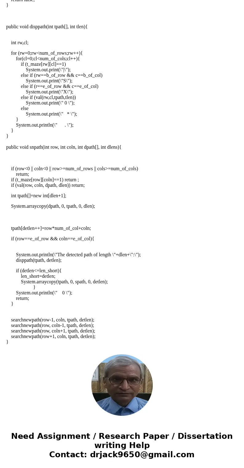 Java Question: Consider a maze made up of a rectangular array of squares. The maze will contain a character (either +, -, or |) to represent a blocked square, a Java Question: Consider a maze made up of a rectangular array of squares. The maze will contain a character (either +, -, or |) to represent a blocked square, a