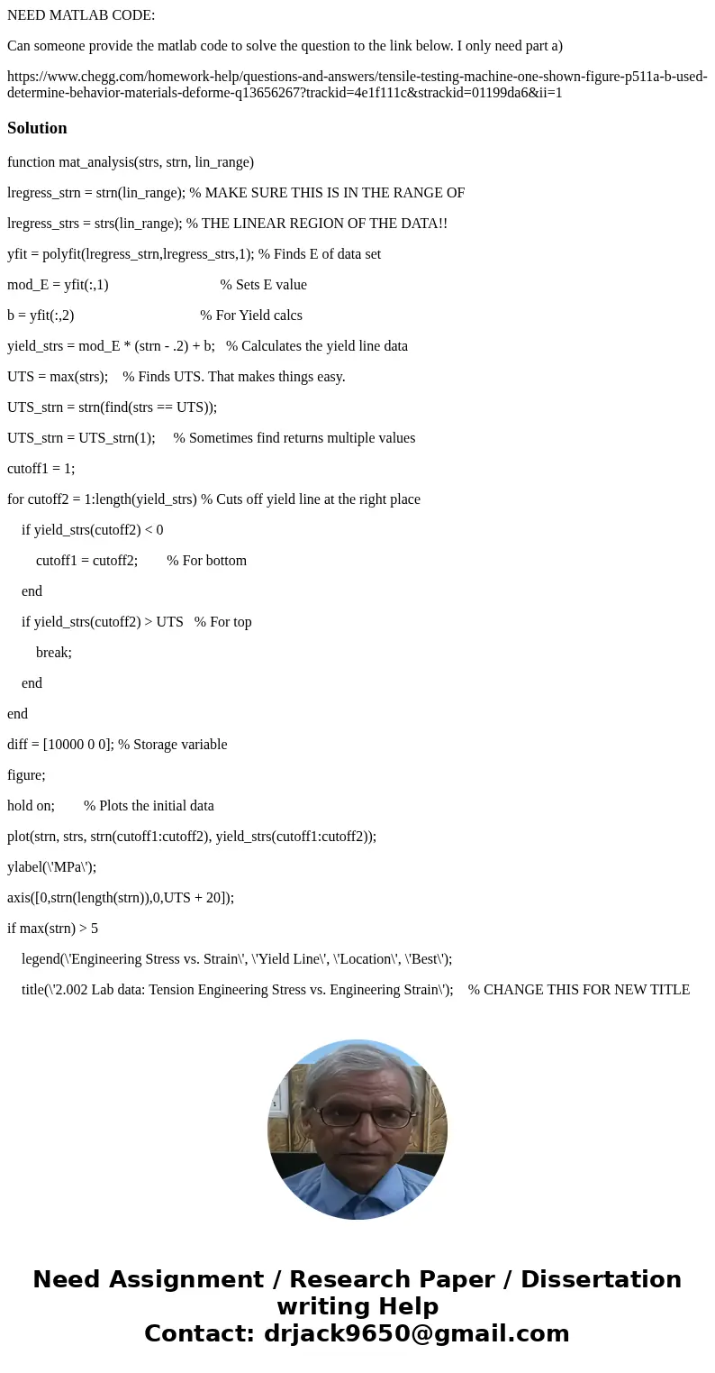 NEED MATLAB CODE: Can someone provide the matlab code to solve the question to the link below. I only need part a) https://www.chegg.com/homework-help/questions NEED MATLAB CODE: Can someone provide the matlab code to solve the question to the link below. I only need part a) https://www.chegg.com/homework-help/questions