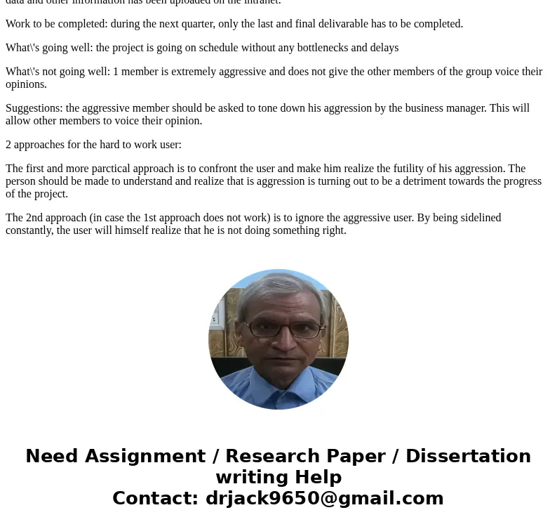 Project Communications Management: Case Study Several issues have arisen on the Recreation and Wellness Intranet Project. The person from the HR department who 