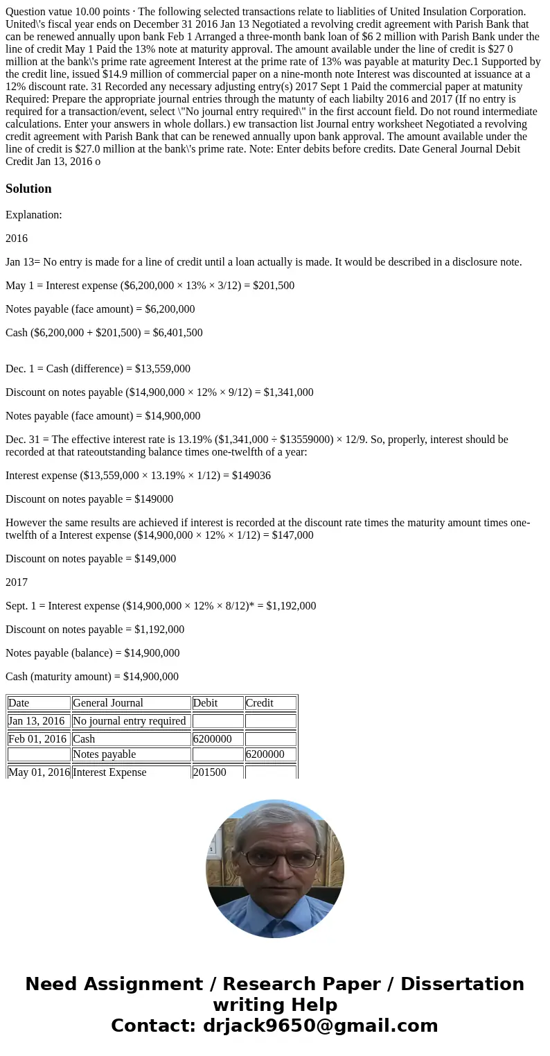  Question vatue 10.00 points · The following selected transactions relate to liablities of United Insulation Corporation. United\'s fiscal year ends on December