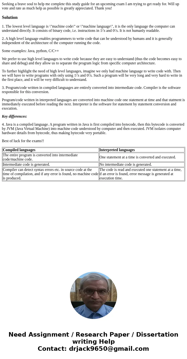 Seeking a brave soul to help me complete this study guide for an upcoming exam I am trying to get ready for. Will up vote and rate as much help as possible is g
