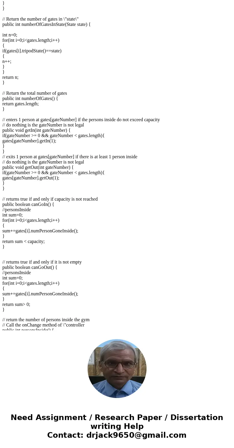 Templates Hwk5.java package hwk5; import java.util.Random; public class Hwk5 { public static void main(String[] args) { int numOfGates = 5; Gym gym = new Gym(nu