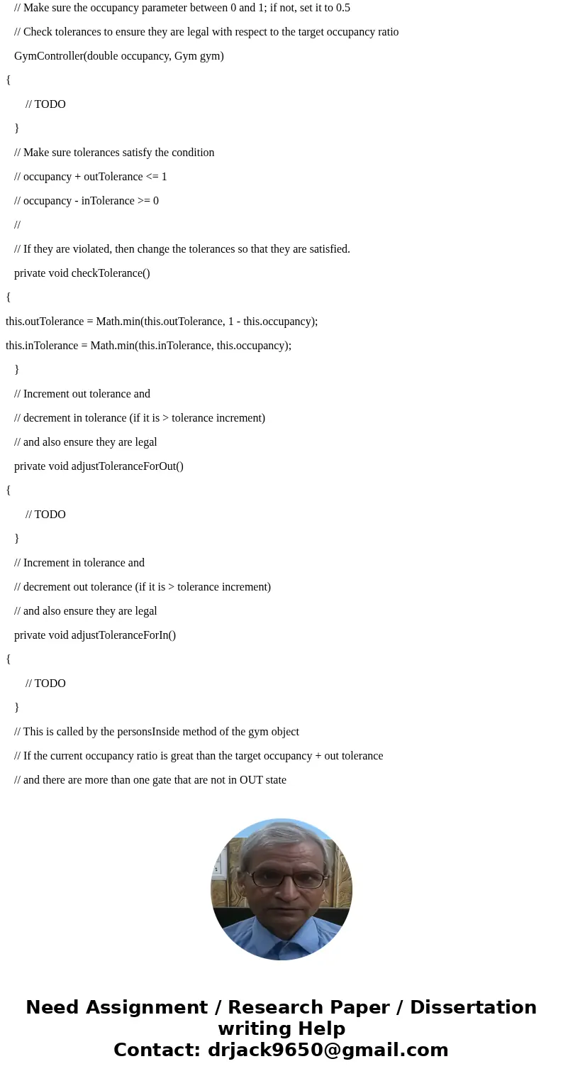 Templates Hwk5.java package hwk5; import java.util.Random; public class Hwk5 { public static void main(String[] args) { int numOfGates = 5; Gym gym = new Gym(nu