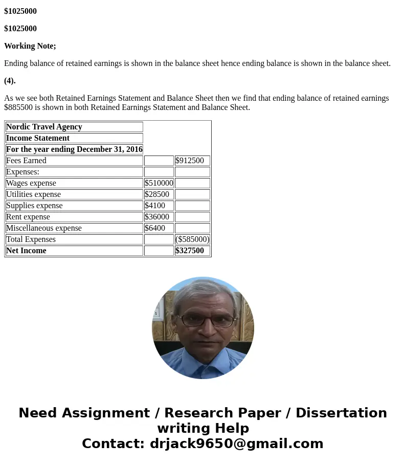 The amounts of the assets and liabilities of Nordic Travel Agency at December 31, 2016, the end of the year, and its revenue and expenses for the year follow. T