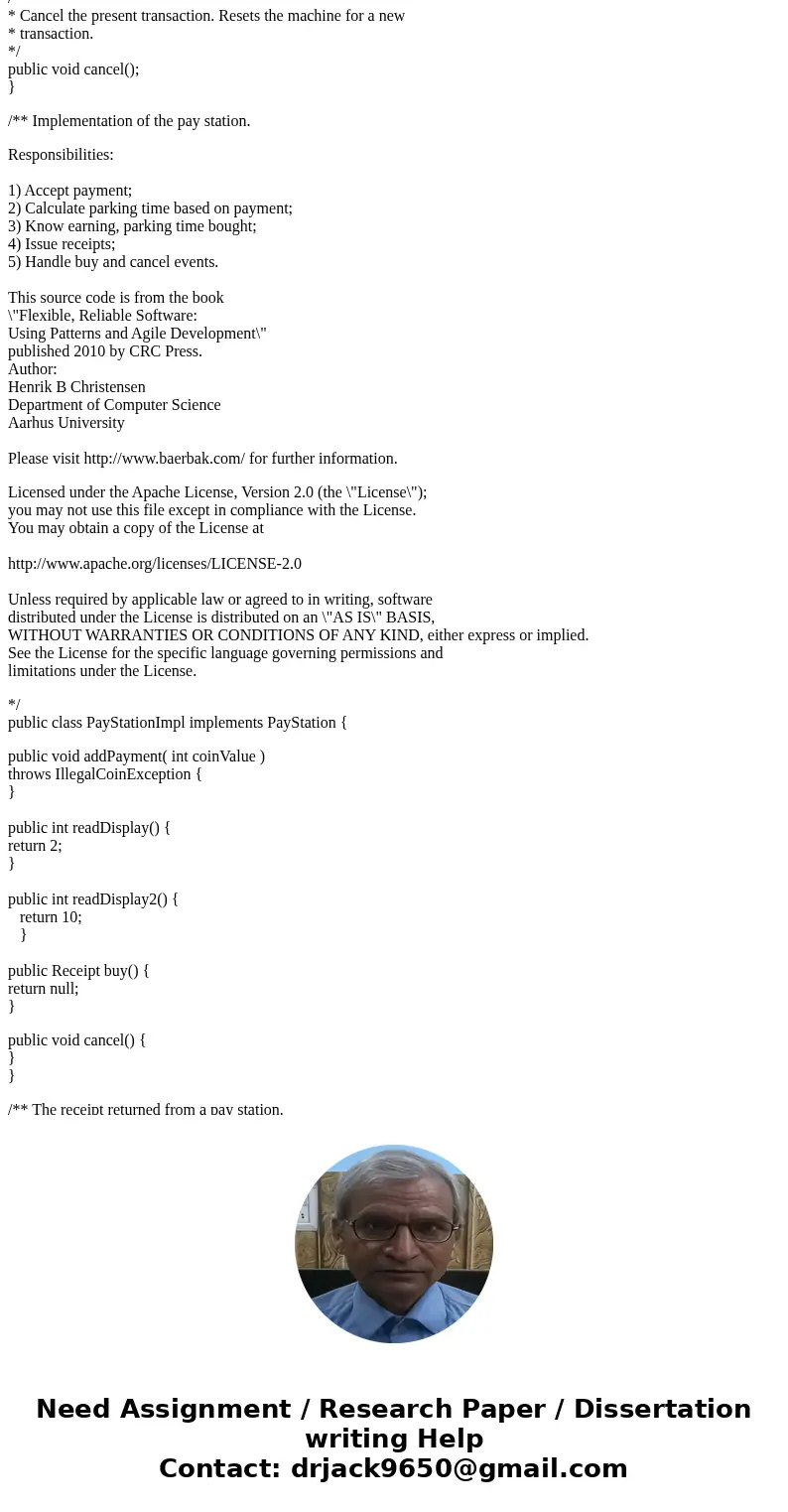 /** The business logic of a Parking Pay Station. Responsibilities: 1) Accept payment; 2) Calculate parking time based on payment; 3) Know earning, parking time  /** The business logic of a Parking Pay Station. Responsibilities: 1) Accept payment; 2) Calculate parking time based on payment; 3) Know earning, parking time
