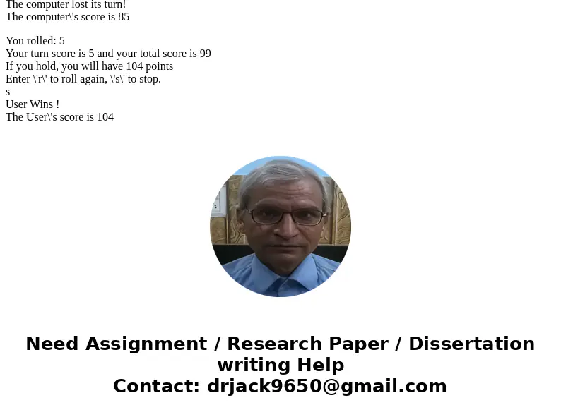 The game of Pig is a simple two-player dice game in which the first player to reach 100 or more points wins. Players take turns. On each turn, a player rolls a  The game of Pig is a simple two-player dice game in which the first player to reach 100 or more points wins. Players take turns. On each turn, a player rolls a