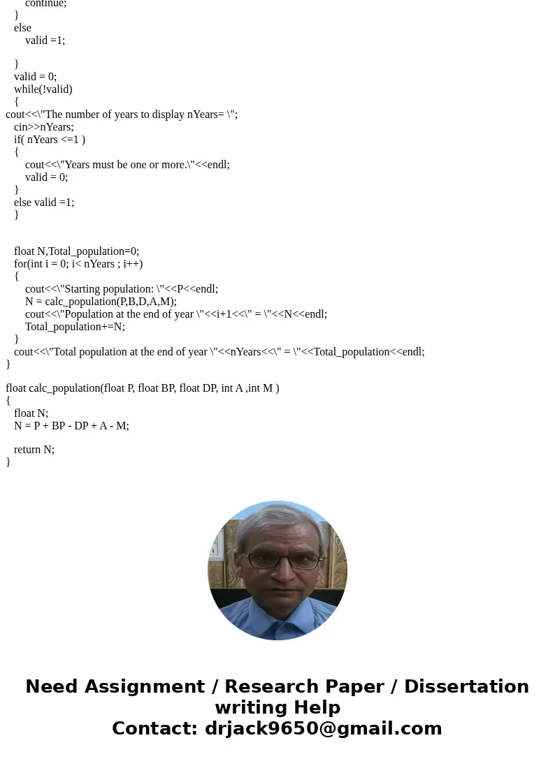 This is for c++, if it works I will rate right away! Thanks! Transient Population Populations are effected by the birth and death rate, as well as the number of