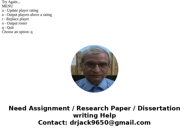 This program will store roster and rating information for a soccer team. Coaches rate players during tryouts to ensure a balanced team. (1) Prompt the user to i This program will store roster and rating information for a soccer team. Coaches rate players during tryouts to ensure a balanced team. (1) Prompt the user to i
