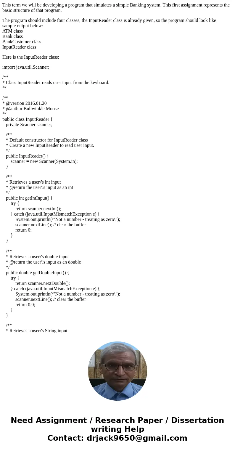 This term we will be developing a program that simulates a simple Banking system. This first assignment represents the basic structure of that program. The prog