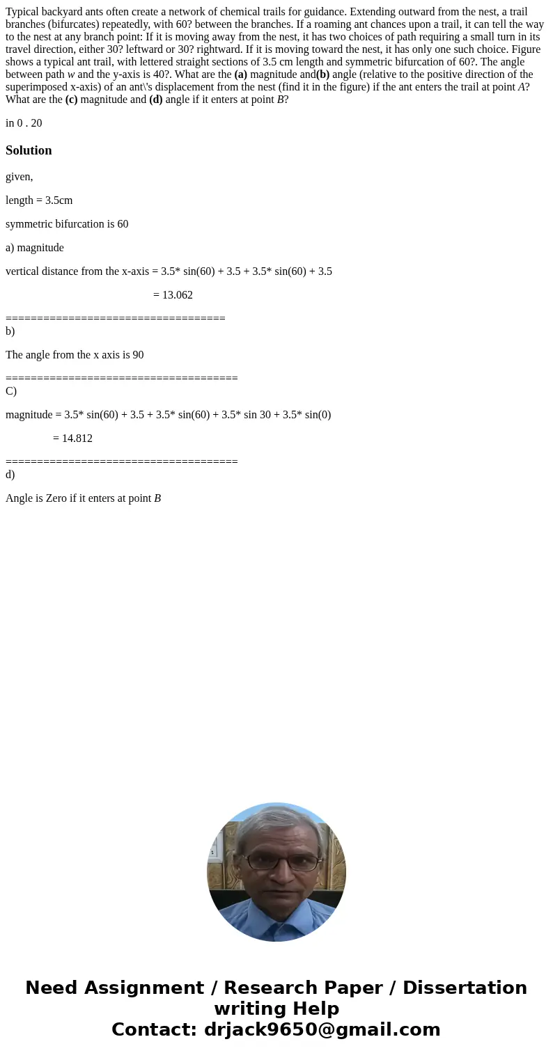 Typical backyard ants often create a network of chemical trails for guidance. Extending outward from the nest, a trail branches (bifurcates) repeatedly, with 60