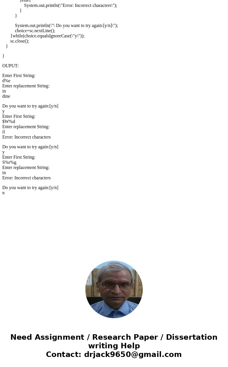 use DRJAVA and make sure it is work Assignment 5 - Wild Card In computers the % character is sometimes used to represent wildcard characters that may be substit use DRJAVA and make sure it is work Assignment 5 - Wild Card In computers the % character is sometimes used to represent wildcard characters that may be substit