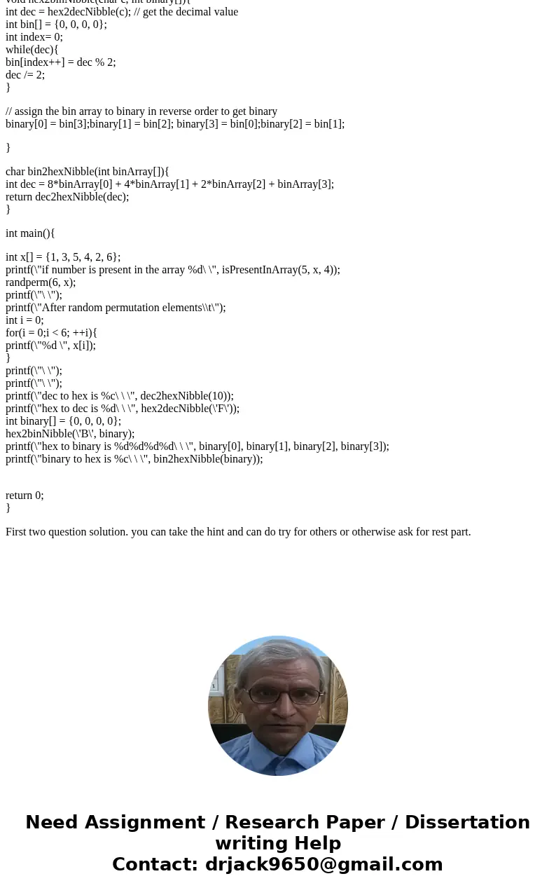  Write a function of the form: lnt isPresentlnArray(int n, int x(), lnt value) which given an array x [] of length n. checks to sec if value is present as one o