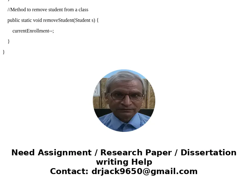 Write a (Java) program that will maintain the registration of a (very small, for this project) college, using the Student and Course Classes that you have alrea Write a (Java) program that will maintain the registration of a (very small, for this project) college, using the Student and Course Classes that you have alrea