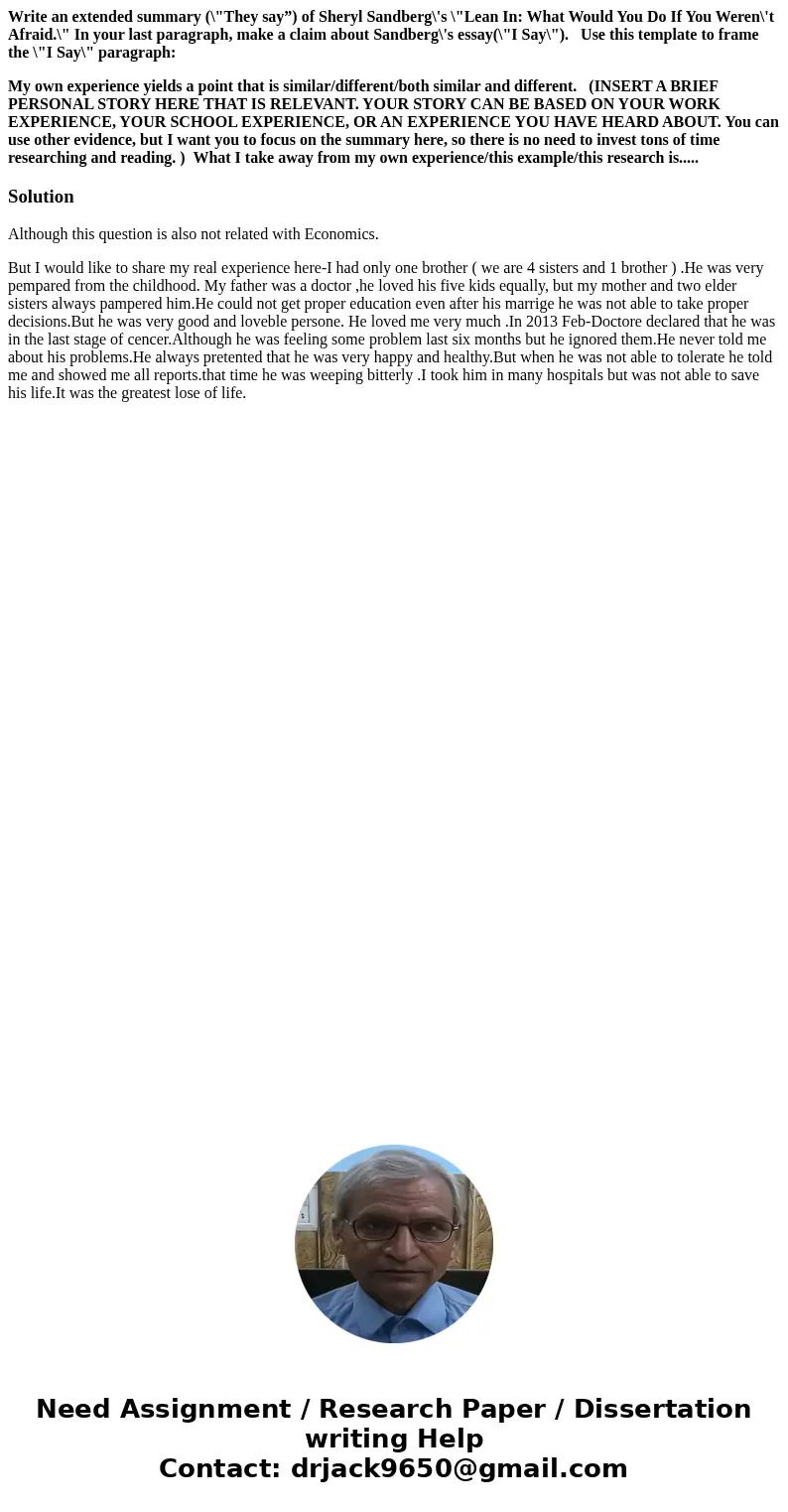 Write an extended summary (\