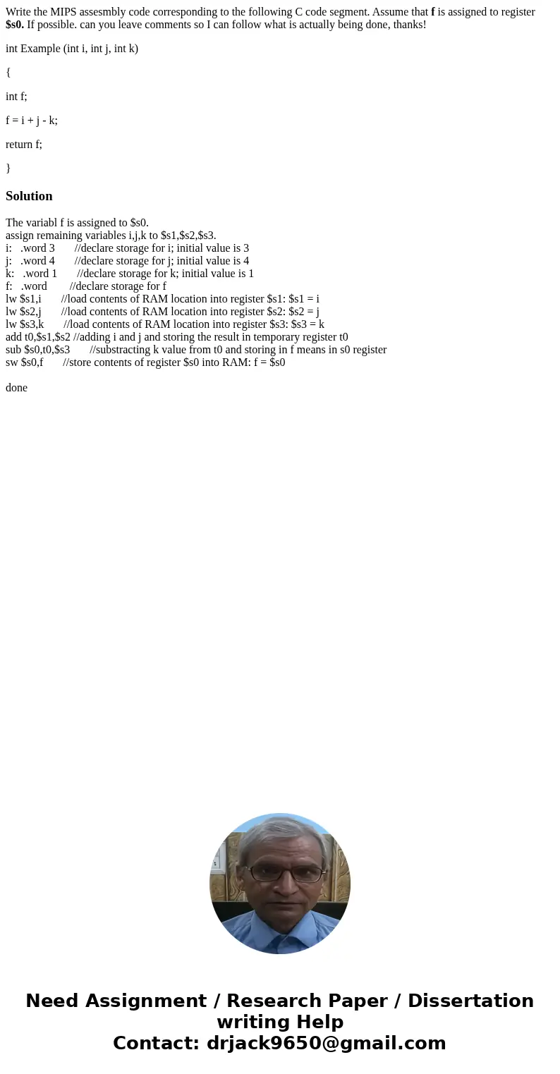 Write the MIPS assesmbly code corresponding to the following C code segment. Assume that f is assigned to register $s0. If possible. can you leave comments so I