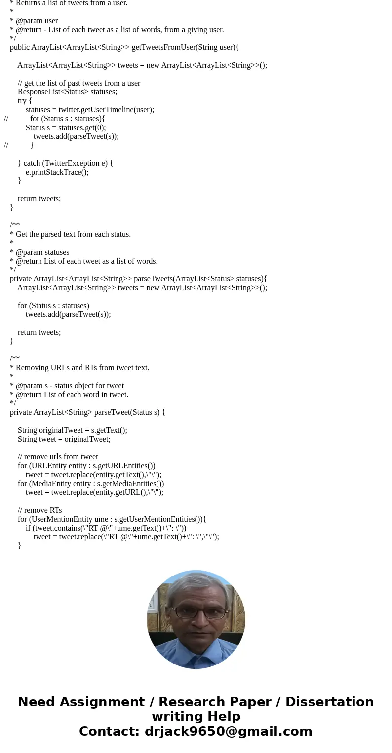 You are going to design and implement a class that represents an individual tweet (from Twitter). In the next project, you will be designing a system that can m You are going to design and implement a class that represents an individual tweet (from Twitter). In the next project, you will be designing a system that can m