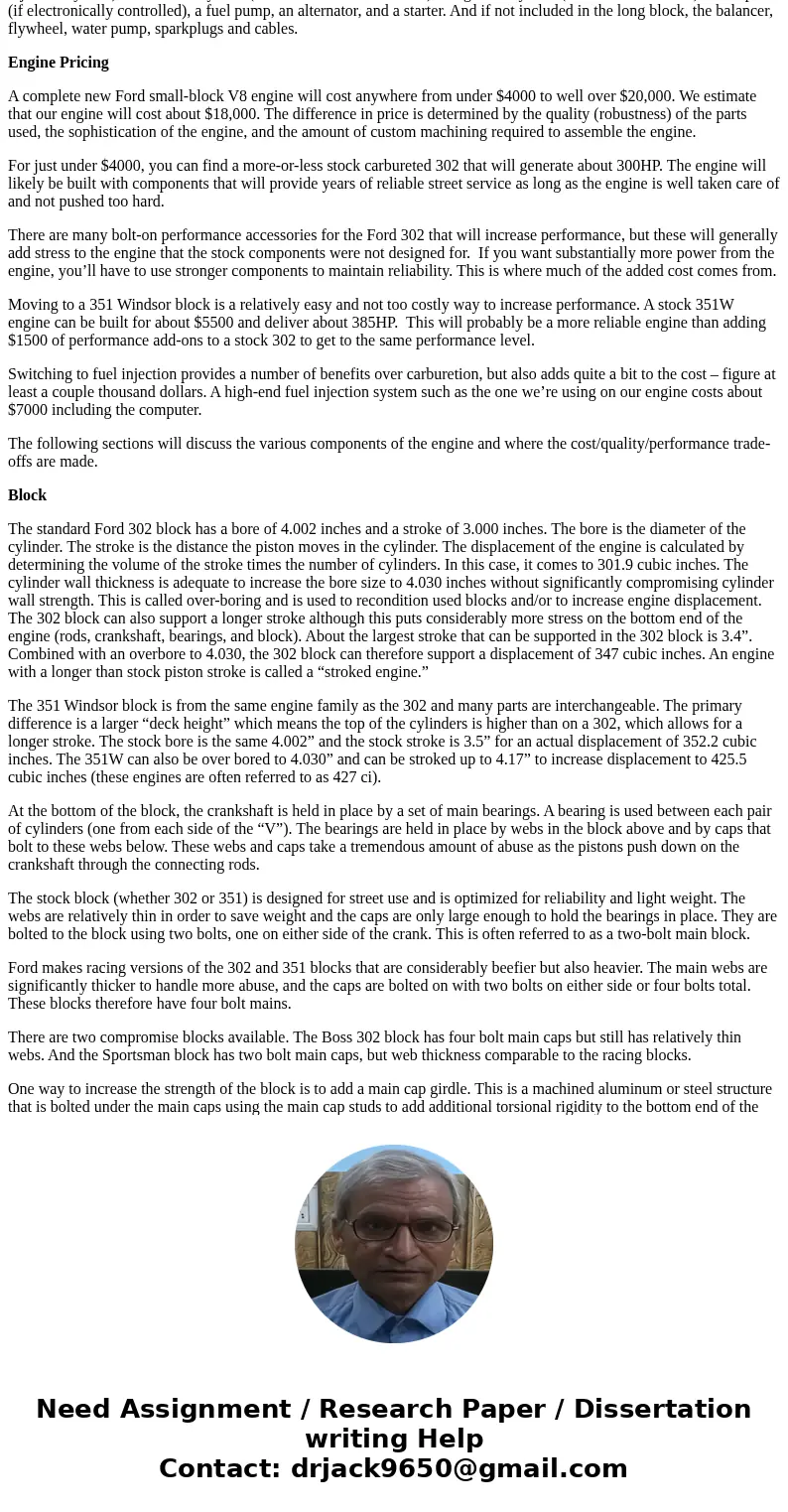 You are to design an Engine (V-8) to be used in a new series of cars. Please label the factors as shown below. The factors that you can control are below Use Fa You are to design an Engine (V-8) to be used in a new series of cars. Please label the factors as shown below. The factors that you can control are below Use Fa