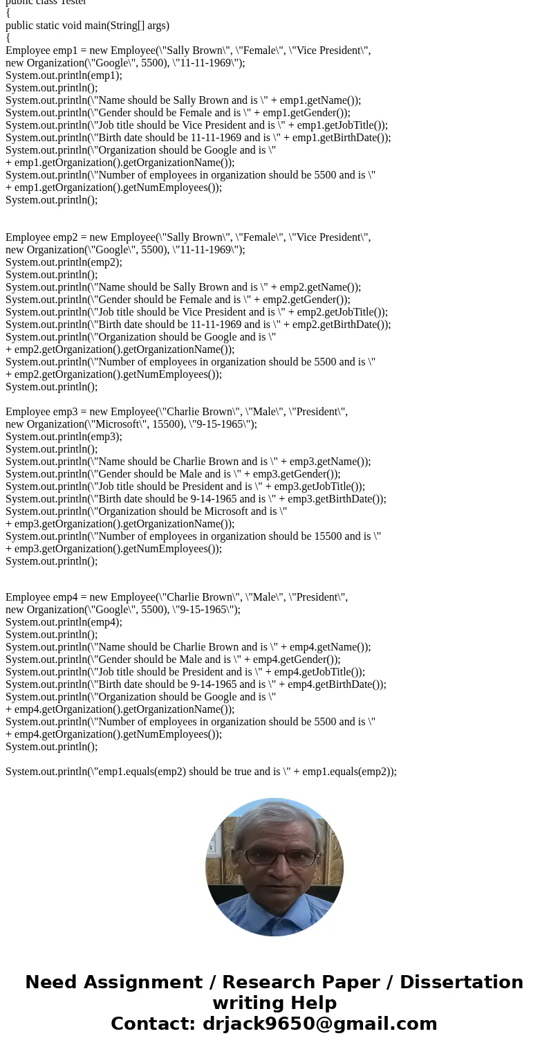 You will need to develop a system that can track employee information for two Organizations (such as Google and Microsoft). The Employee information you must tr