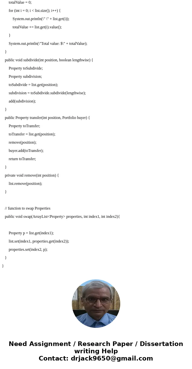 1.Two speculators may choose to make an even swap of two properties. Write a method called swap that is passed either two lists of properties (if you are writin 1.Two speculators may choose to make an even swap of two properties. Write a method called swap that is passed either two lists of properties (if you are writin