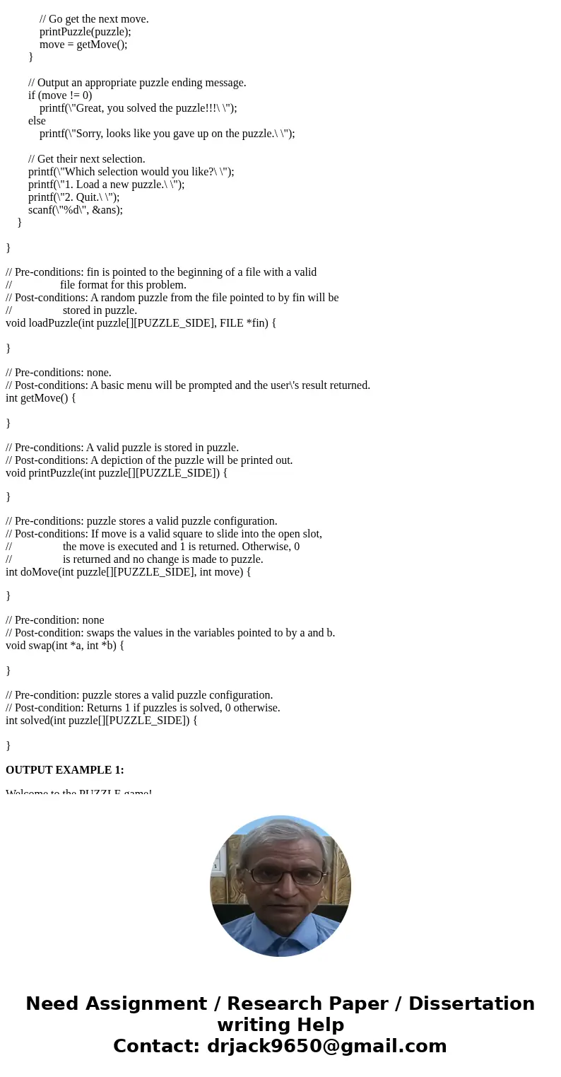 2 Input File Specification The first part of your program will read in possible puzzle configurations from a file and choose one of them randomly. The file for  2 Input File Specification The first part of your program will read in possible puzzle configurations from a file and choose one of them randomly. The file for