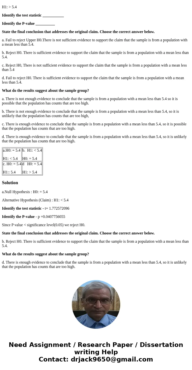 A simple random sample of 59 adults is obtained from a normally distributed population, and each person\'s red blood cell count (in cells per microliter) is mea A simple random sample of 59 adults is obtained from a normally distributed population, and each person\'s red blood cell count (in cells per microliter) is mea