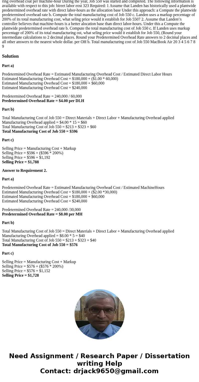 apter 2 Landen Corporation uses a job-order costing system. At the beginning of the year, the company made the folowing estimates Direet labor-hours required t  apter 2 Landen Corporation uses a job-order costing system. At the beginning of the year, the company made the folowing estimates Direet labor-hours required t