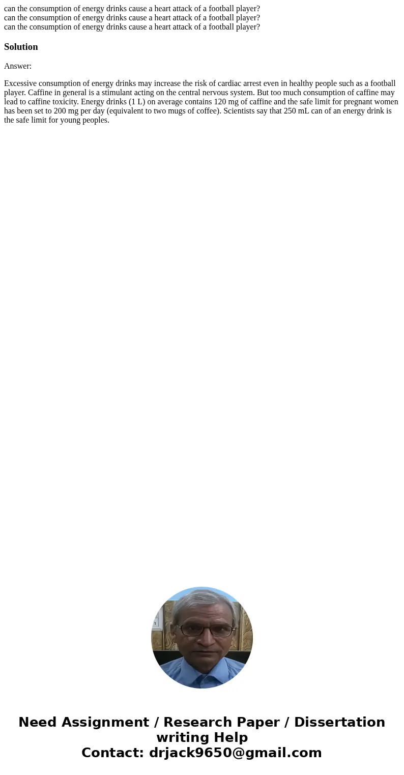 can the consumption of energy drinks cause a heart attack of a football player? can the consumption of energy drinks cause a heart attack of a football player?  can the consumption of energy drinks cause a heart attack of a football player? can the consumption of energy drinks cause a heart attack of a football player?