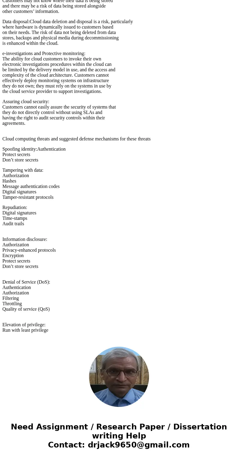 Do some Internet research that focuses the security issues associated with the selected cloud service category. Summarize the major security risks associated wi Do some Internet research that focuses the security issues associated with the selected cloud service category. Summarize the major security risks associated wi