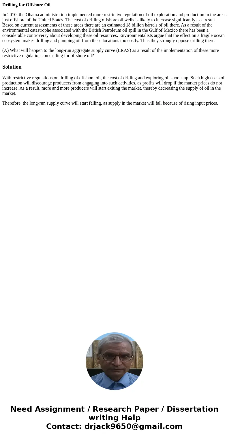 Drilling for Offshore Oil In 2010, the Obama administration implemented more restrictive regulation of oil exploration and production in the areas just offshore Drilling for Offshore Oil In 2010, the Obama administration implemented more restrictive regulation of oil exploration and production in the areas just offshore