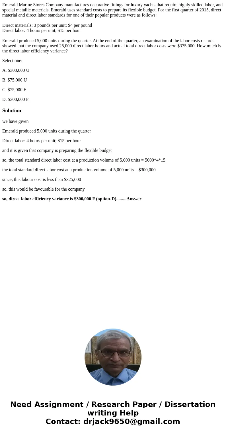 Emerald Marine Stores Company manufactures decorative fittings for luxury yachts that require highly skilled labor, and special metallic materials. Emerald uses Emerald Marine Stores Company manufactures decorative fittings for luxury yachts that require highly skilled labor, and special metallic materials. Emerald uses
