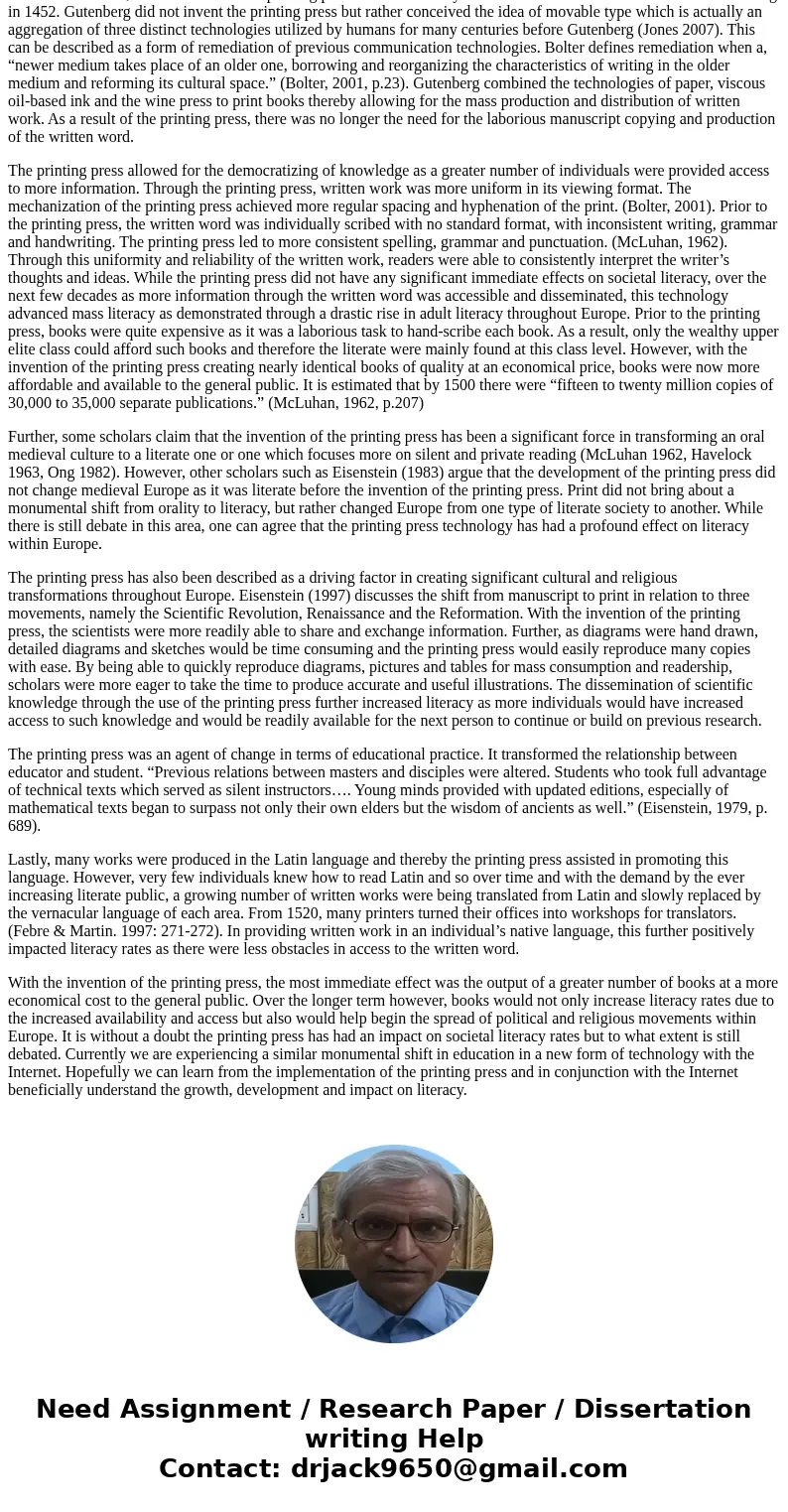 How did printing technology impact literacy and education ? How did printing technology impact literacy and education ?SolutionPrint culture embodies all forms  How did printing technology impact literacy and education ? How did printing technology impact literacy and education ?SolutionPrint culture embodies all forms